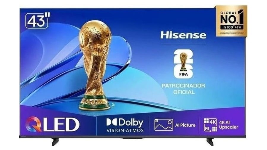 Smart TV UHD 4K QLED 43 Polegadas 43Q6QV com HDR10+ Hisense