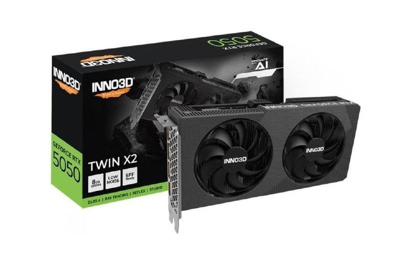 Placa de Vídeo INNO3D Placa gráfica GeForce RTX 5050 Twin X2 8GB GDDR6