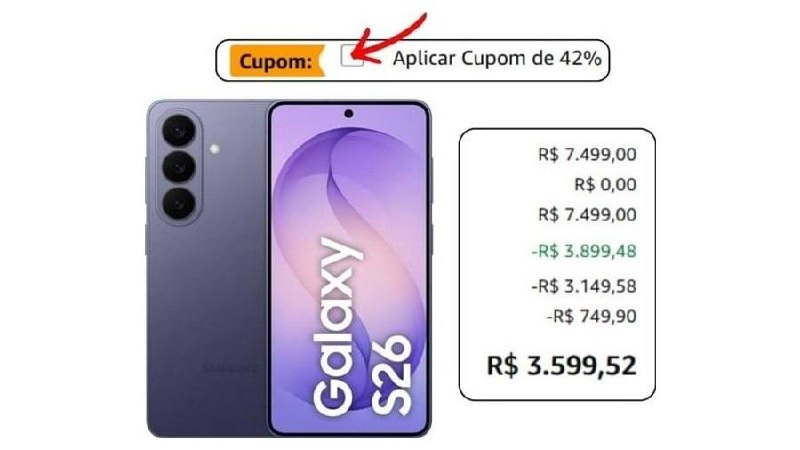 Ainda ativo! Celular Samsung Galaxy S26 5G, 256GB, 12GB RAM, Câmera Tripla de 50+12+10…