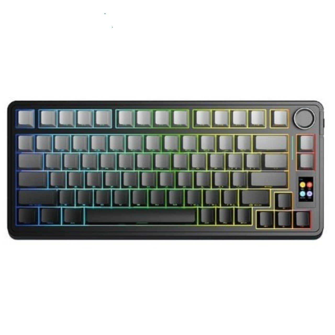 Teclado Mecanico Sem Fio AULA S75Pro 75% com iluminação RGB, tela TFT