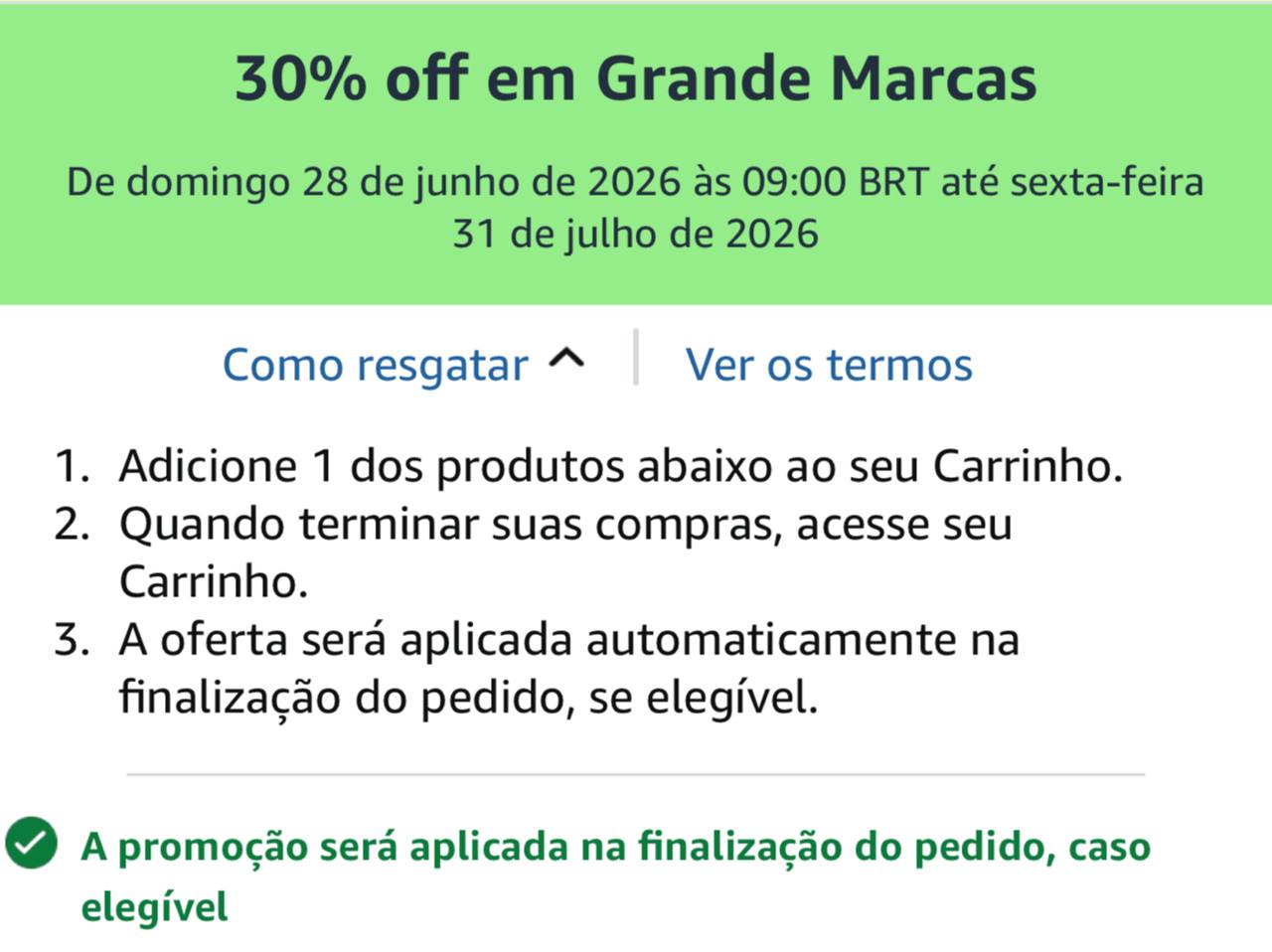 30% OFF em Grandes Marcas
