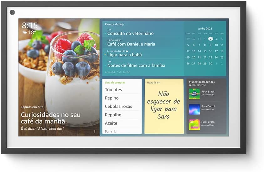 Echo Show 15: Smart Display Full HD de 15,6 com Alexa e experiência Fire  TV, Streaming, organização e casa inteligente